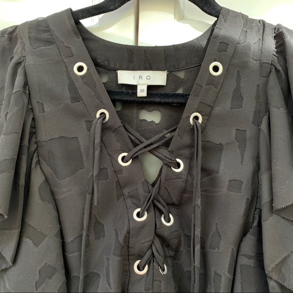 Iro Black Lace-Up Gilka Blouse - Picture 10 of 15